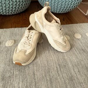 Tory Burch Cream and Tan Sneakers